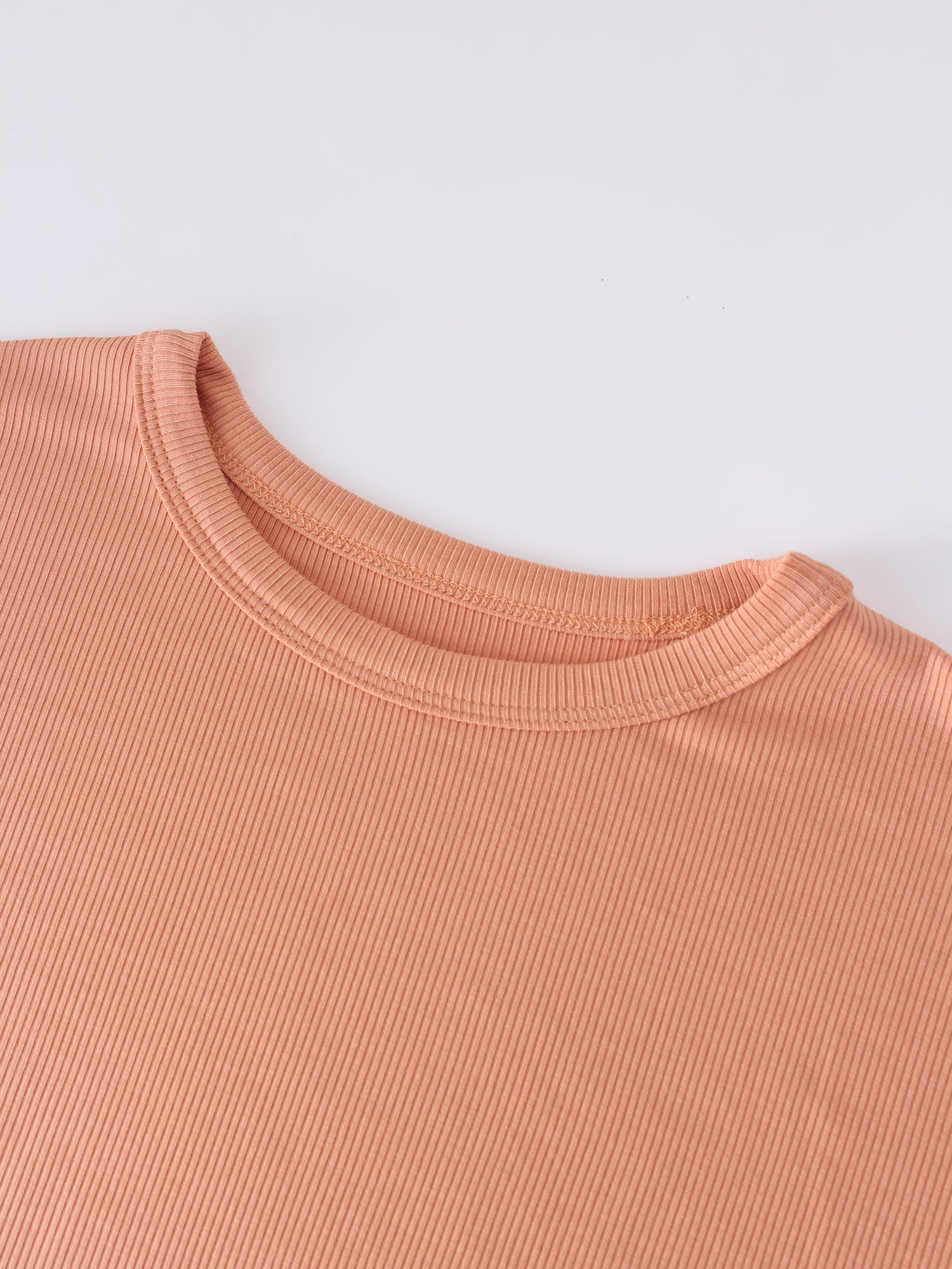 Ribbed Swing Tee-Peach