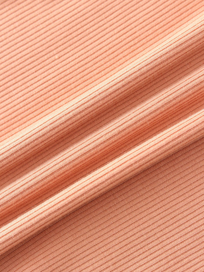 Ribbed Swing Tee-Peach