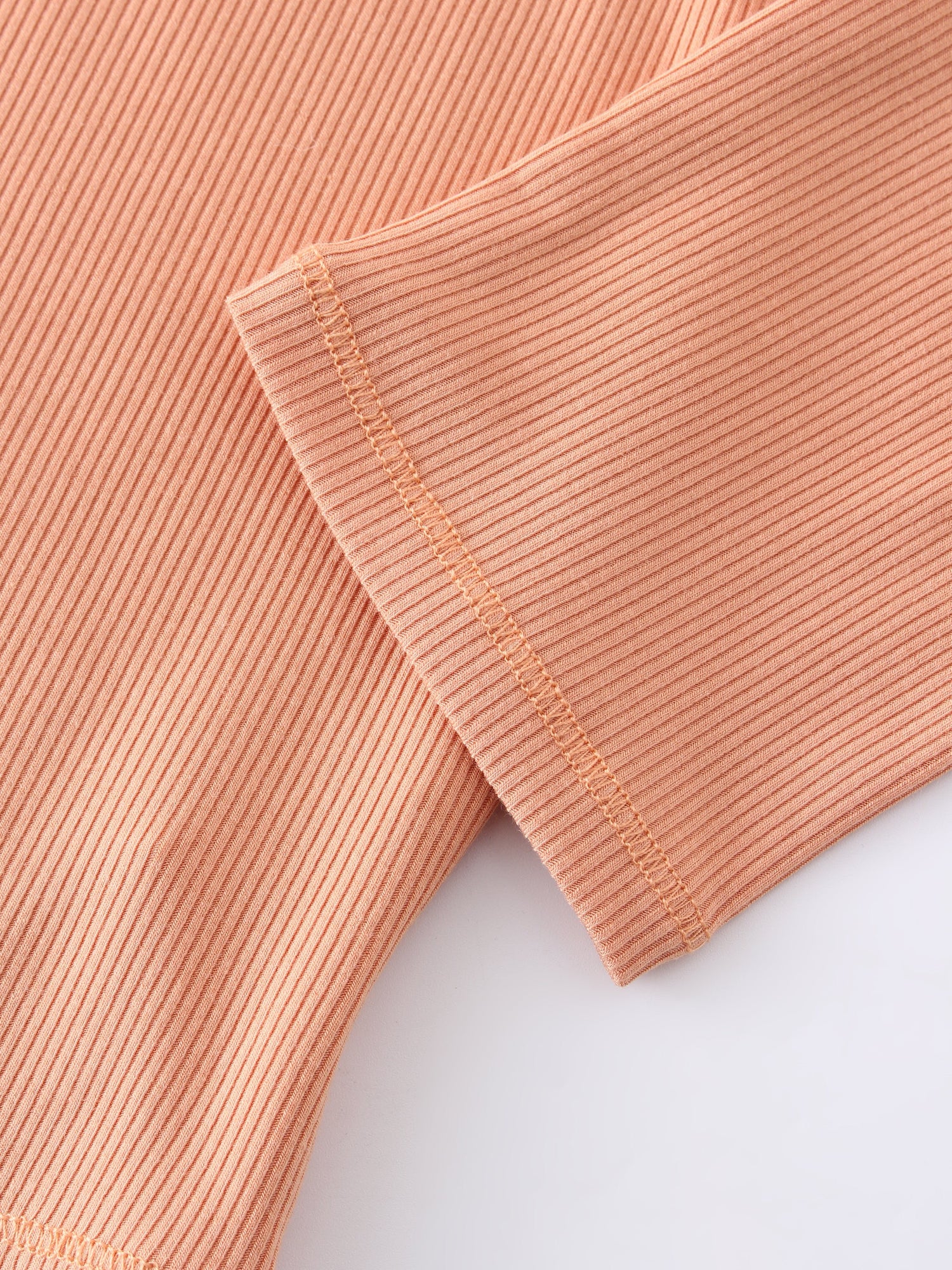 Ribbed Swing Tee-Peach