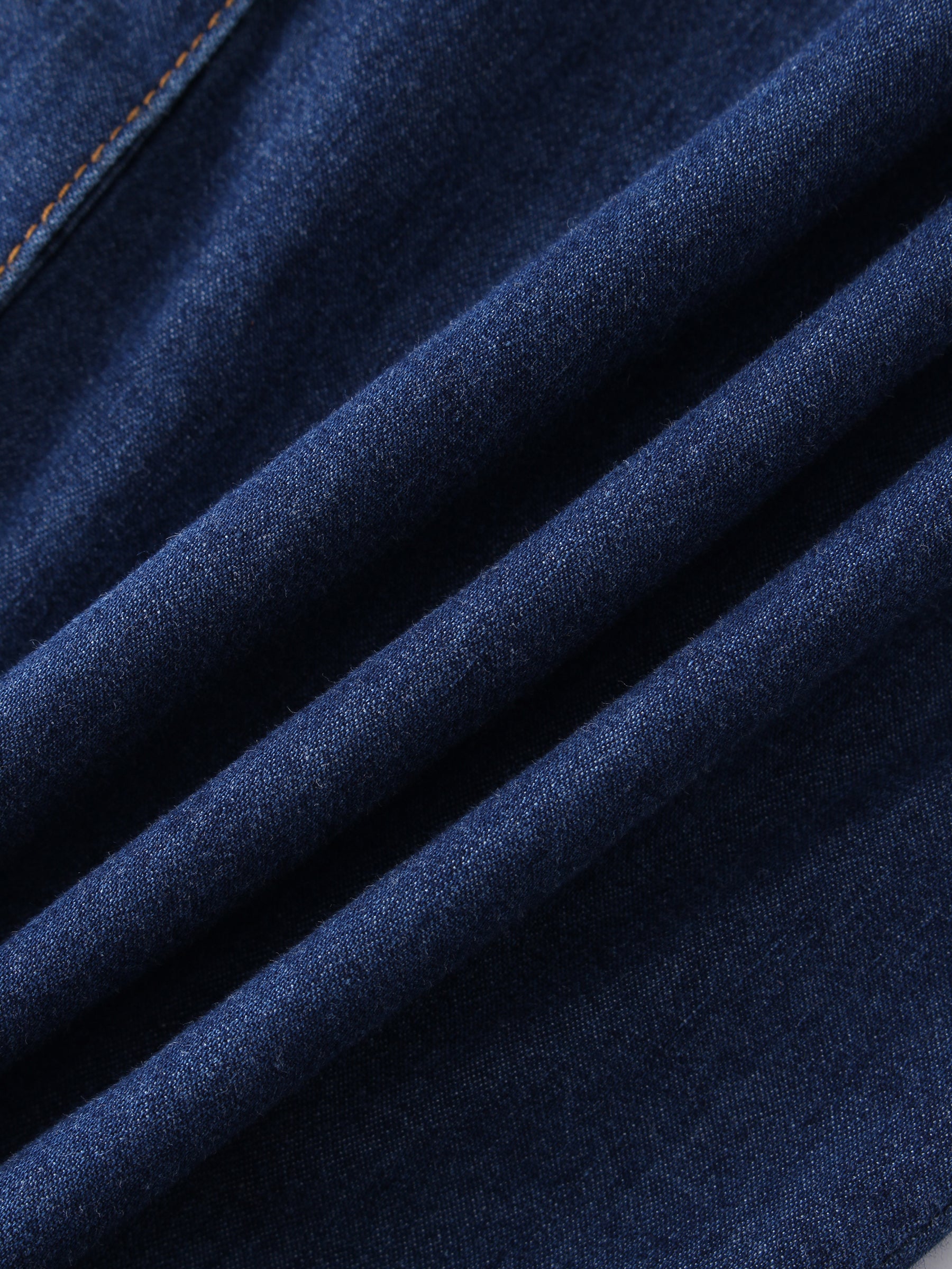 Crossed Stitch Denim Shirt-Blue