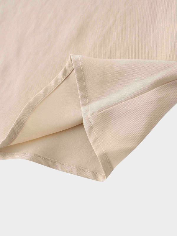 Drawstring Circle Skirt-Tan