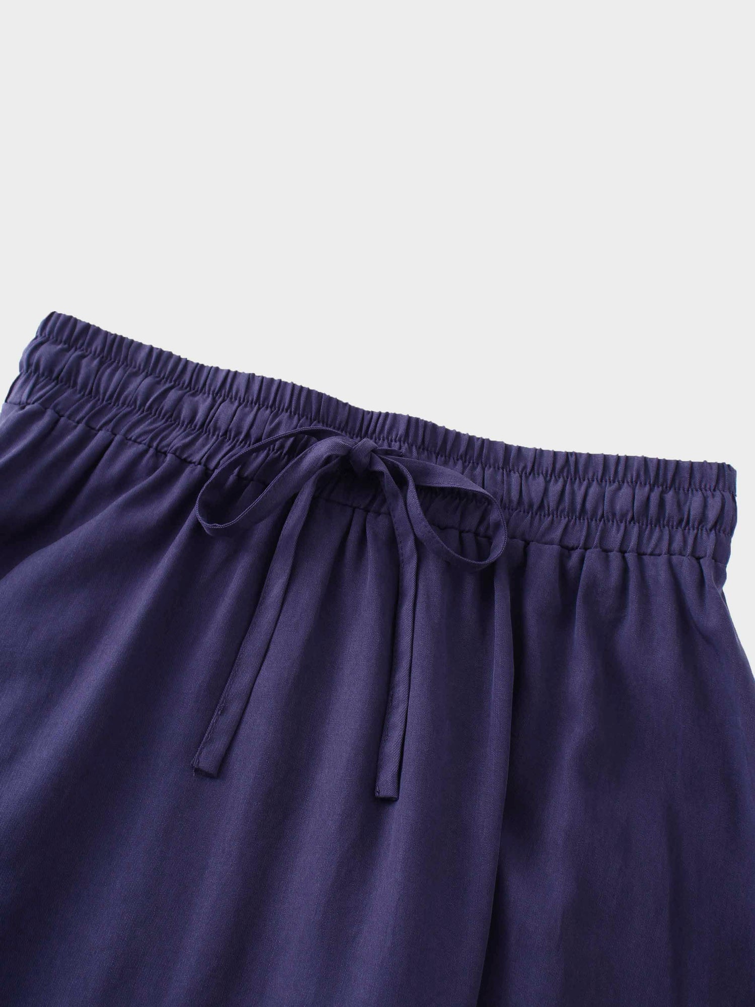 Drawstring Circle Skirt-Navy