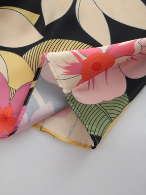 Printed Satin Slip Skirt-Spring Bloom