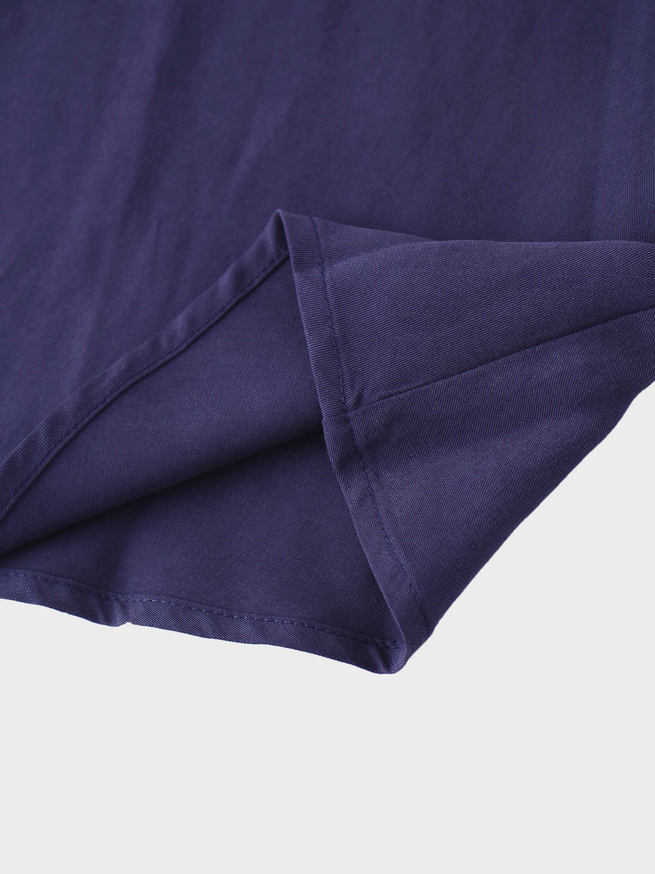 Drawstring Circle Skirt-Navy