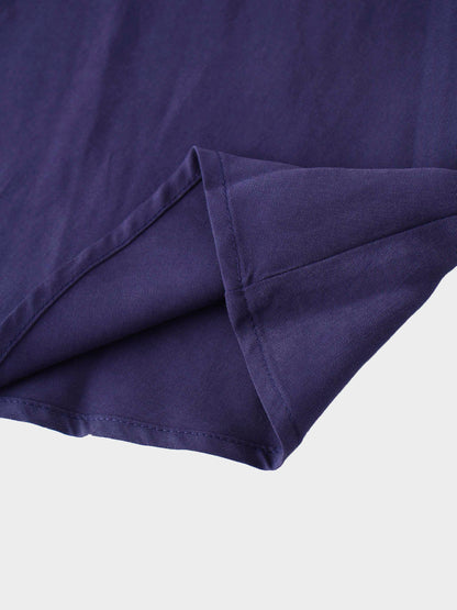 Drawstring Circle Skirt-Navy