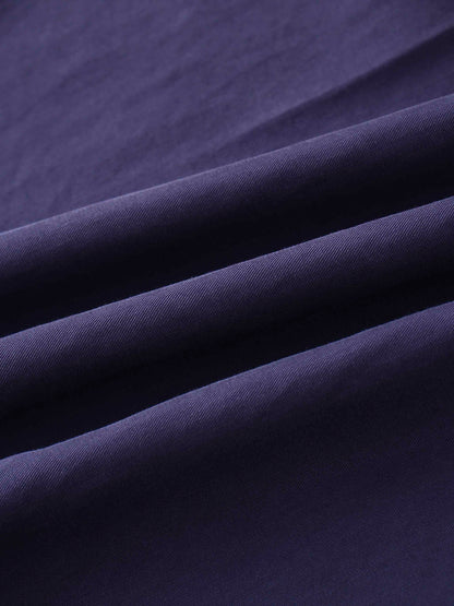 Drawstring Circle Skirt-Navy