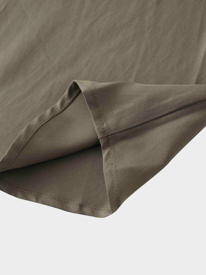 Drawstring Circle Skirt-Olive