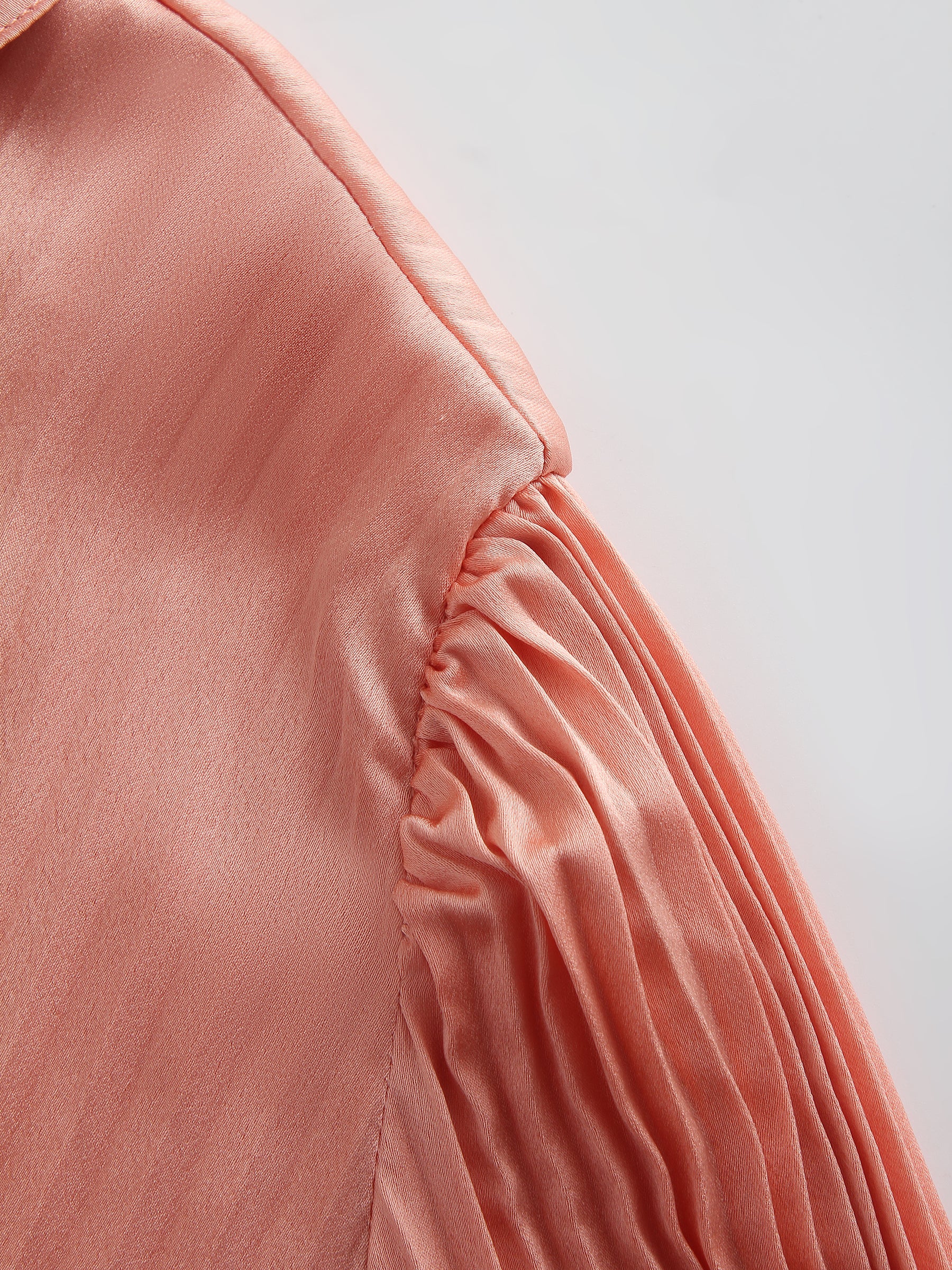 Micro Pleat Dress-Peach