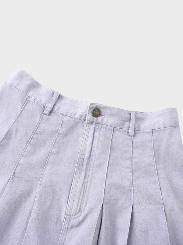 Stitched Pleated Skirt-Lavender