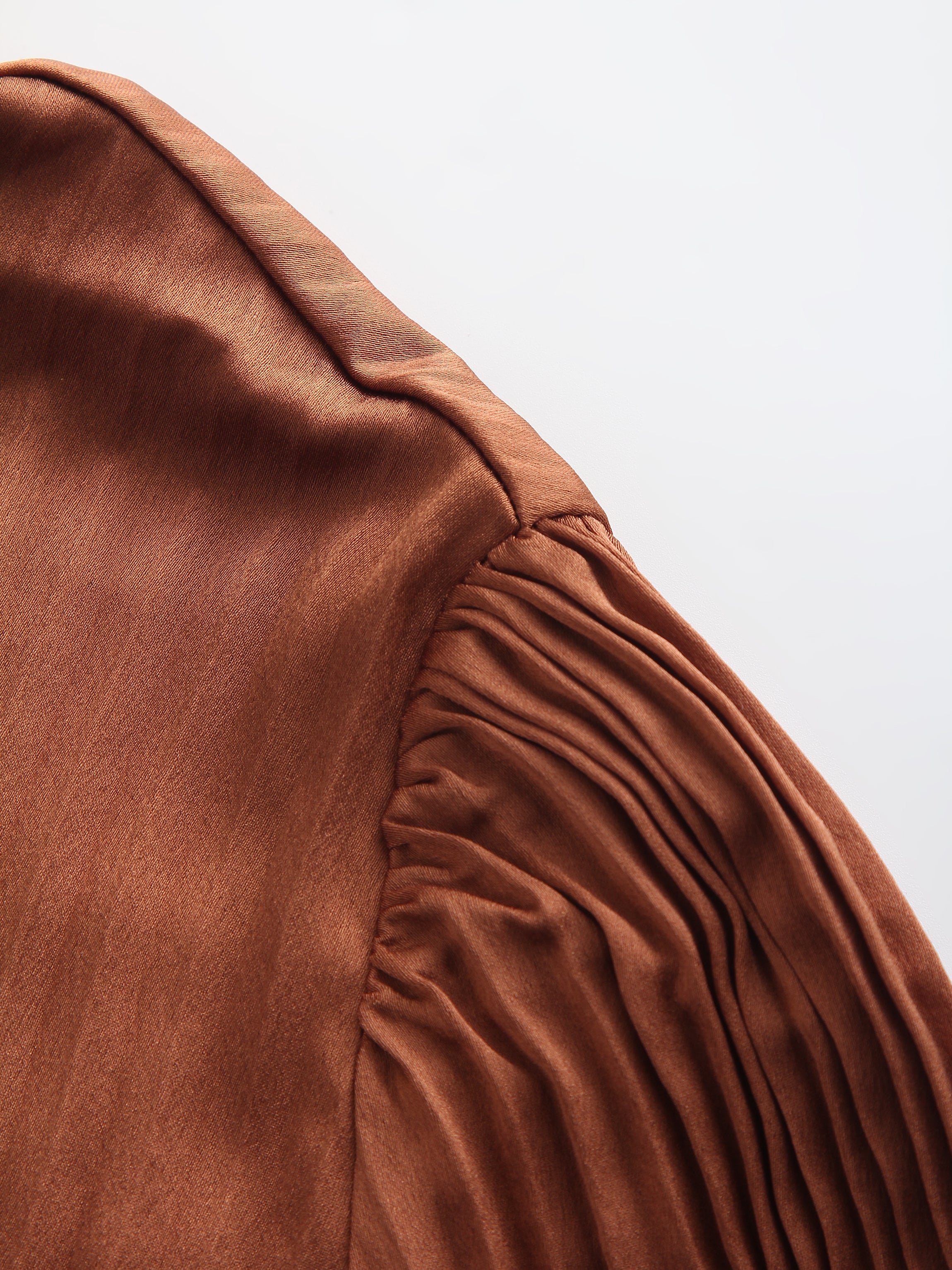 Micro Pleat Dress-Bronze