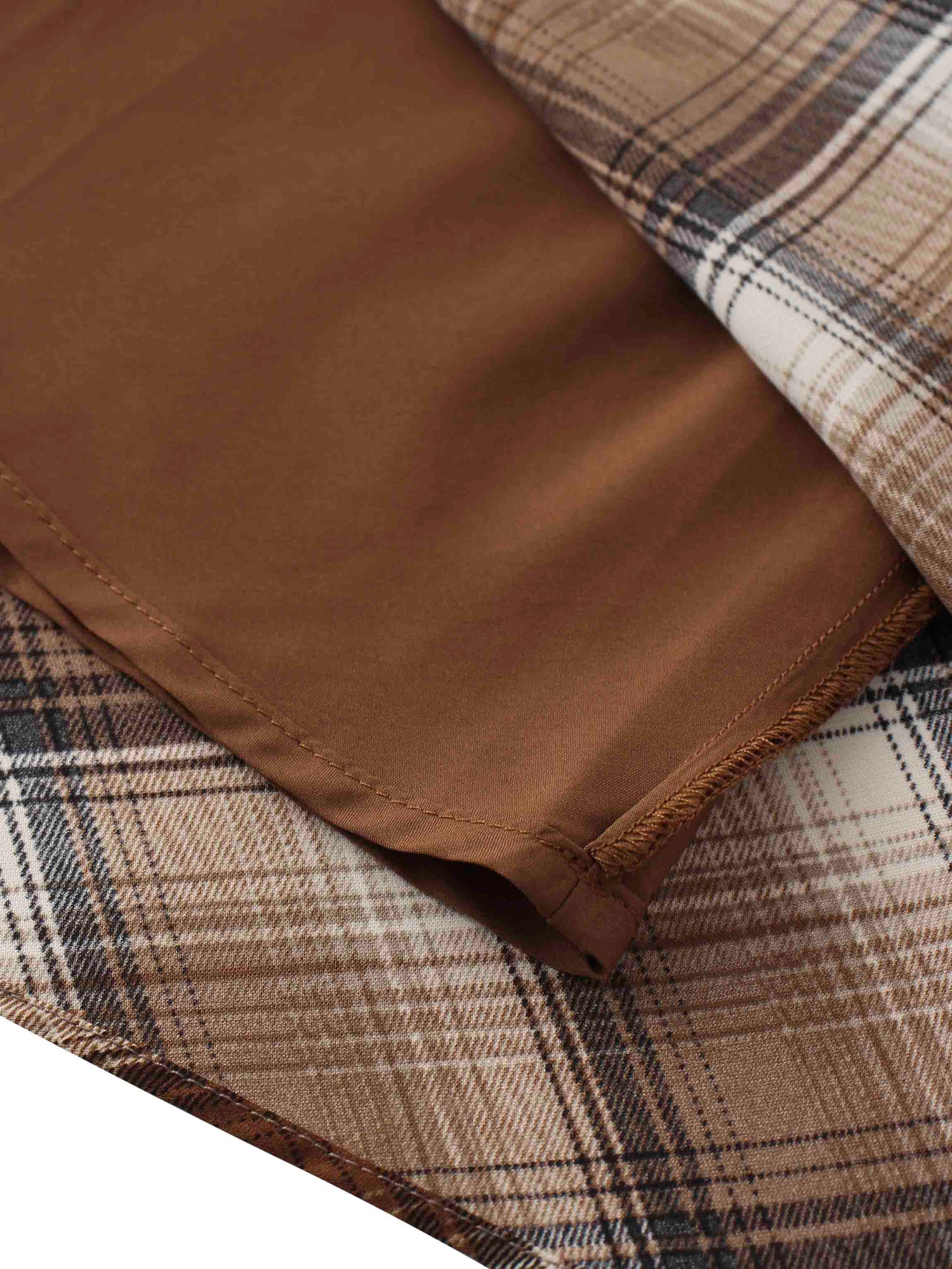 Plaid Slip Skirt-Brown Plaid