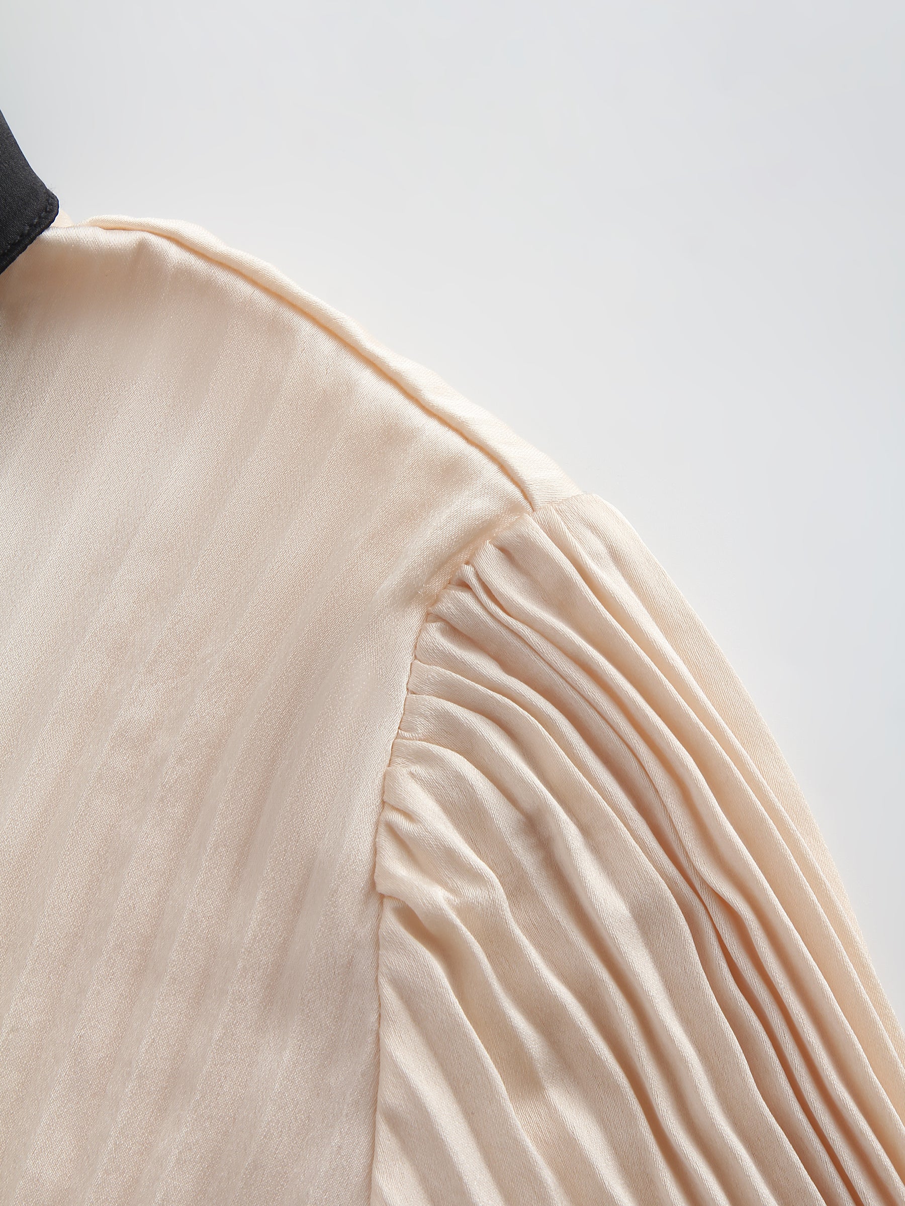 Micro Pleat Dress-Ivory