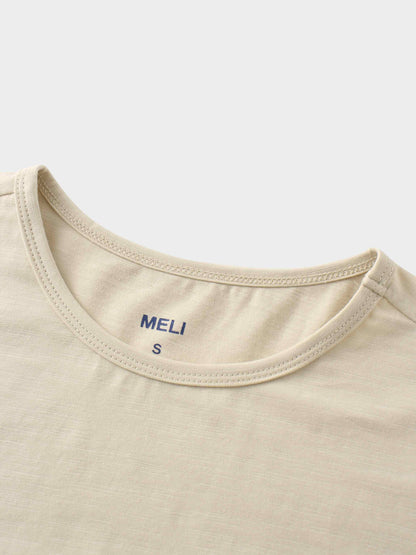 Crew Bomber Tee-Taupe