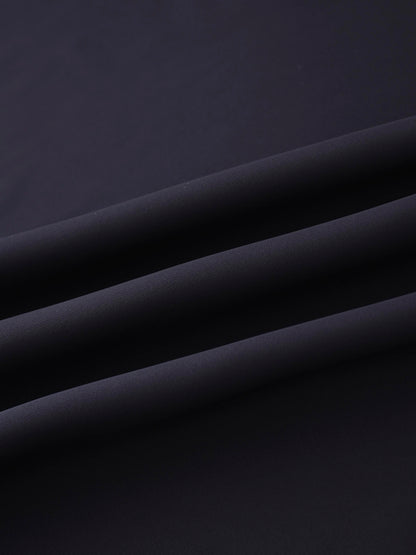 Faux Satin Bottom Flare Skirt-Navy
