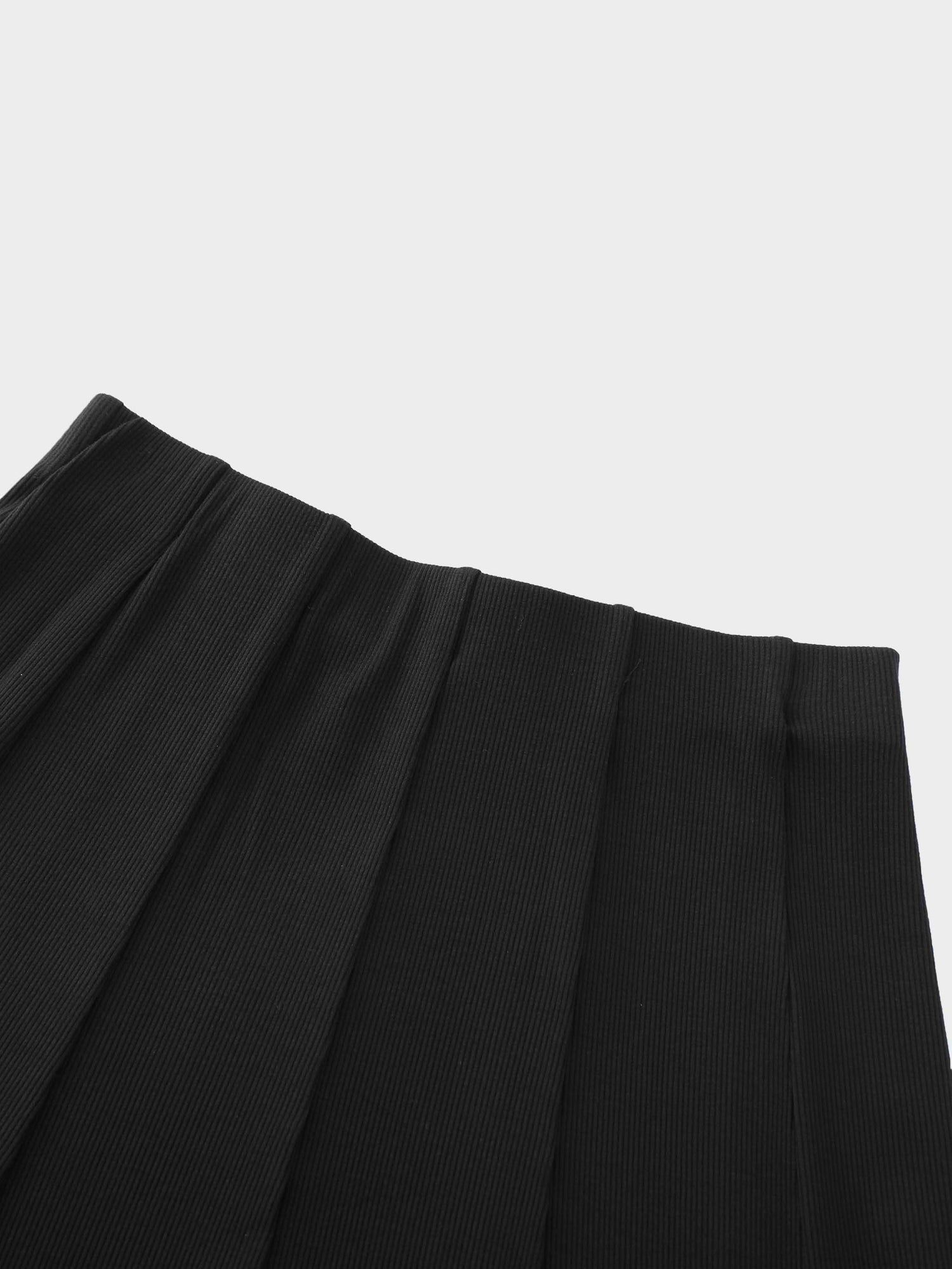 Panel Ribbed Skirt 33&quot;-Black