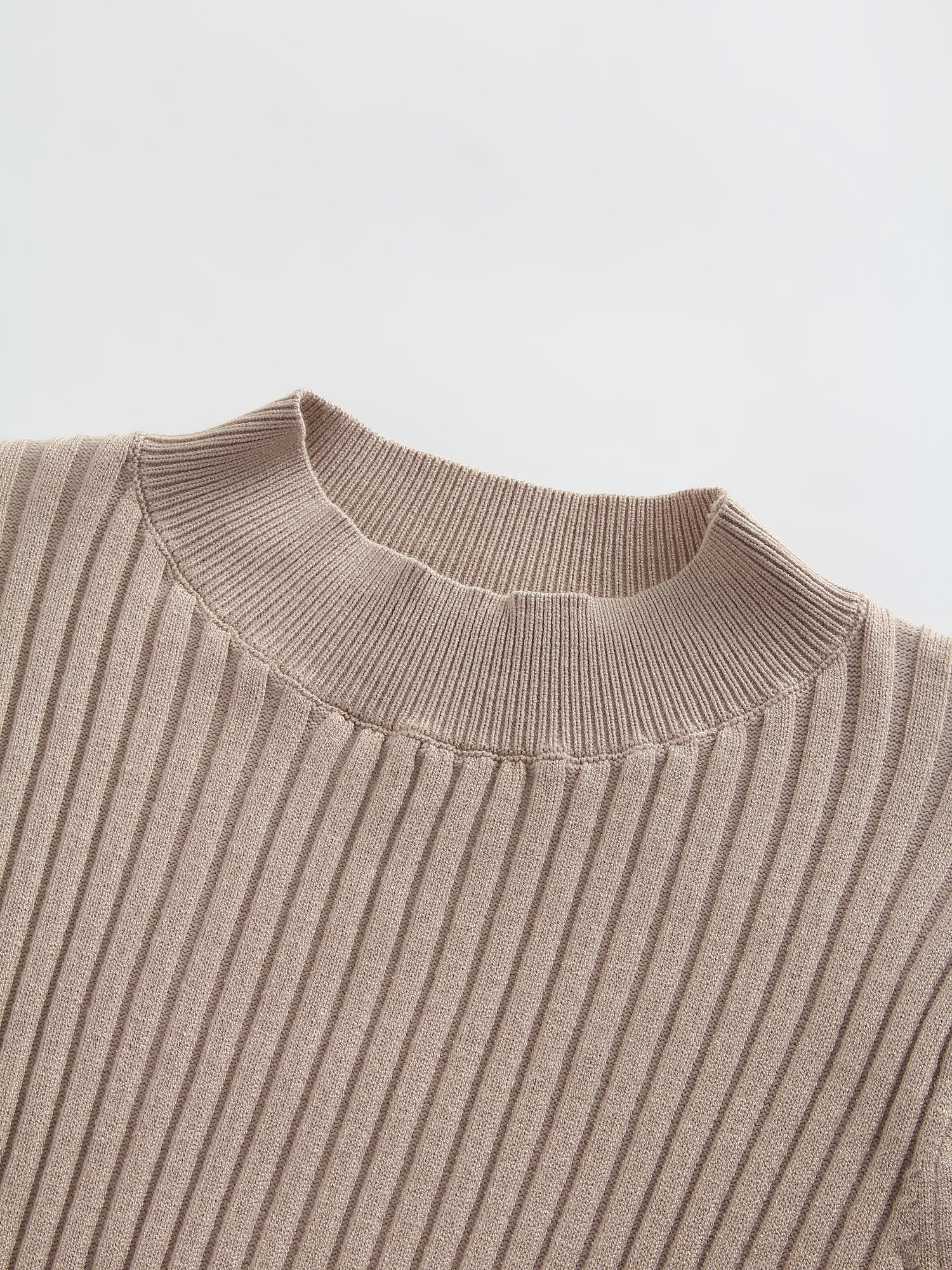 Crew Knit Satin Dress-Sand