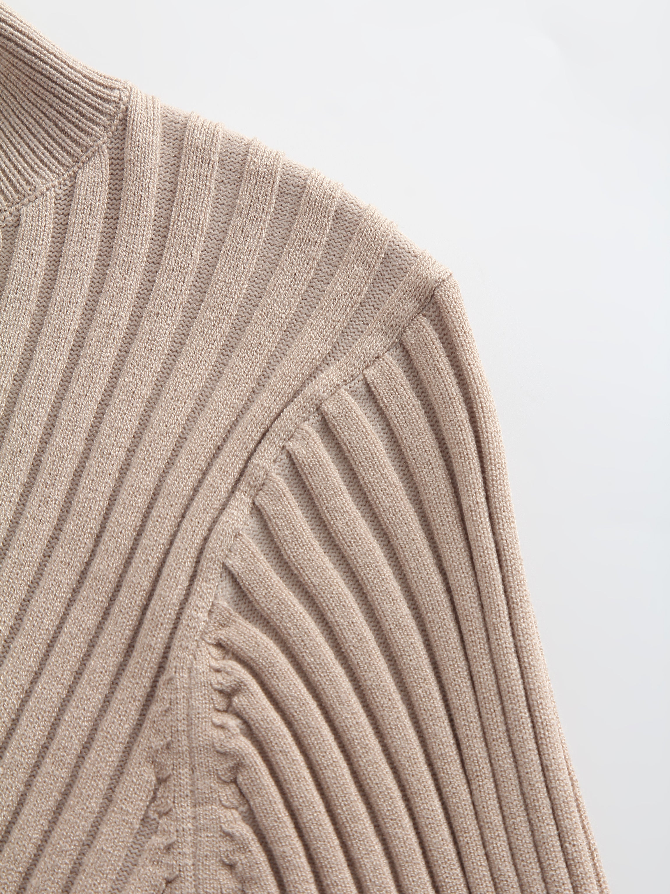 Crew Knit Satin Dress-Sand