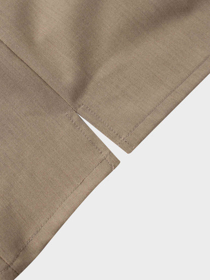 Side Loop Straight Maxi Skirt-Tan