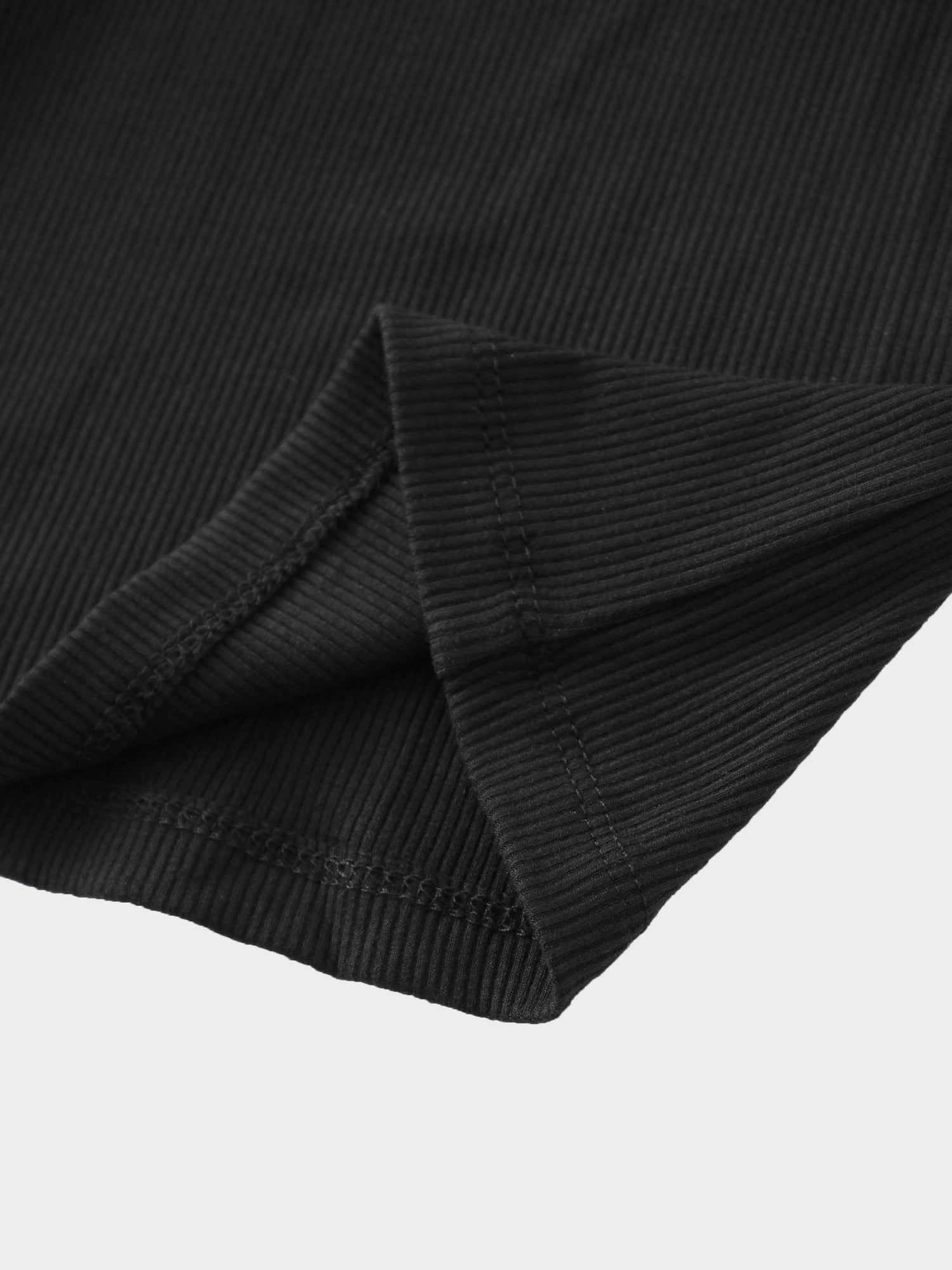Panel Ribbed Skirt 33&quot;-Black