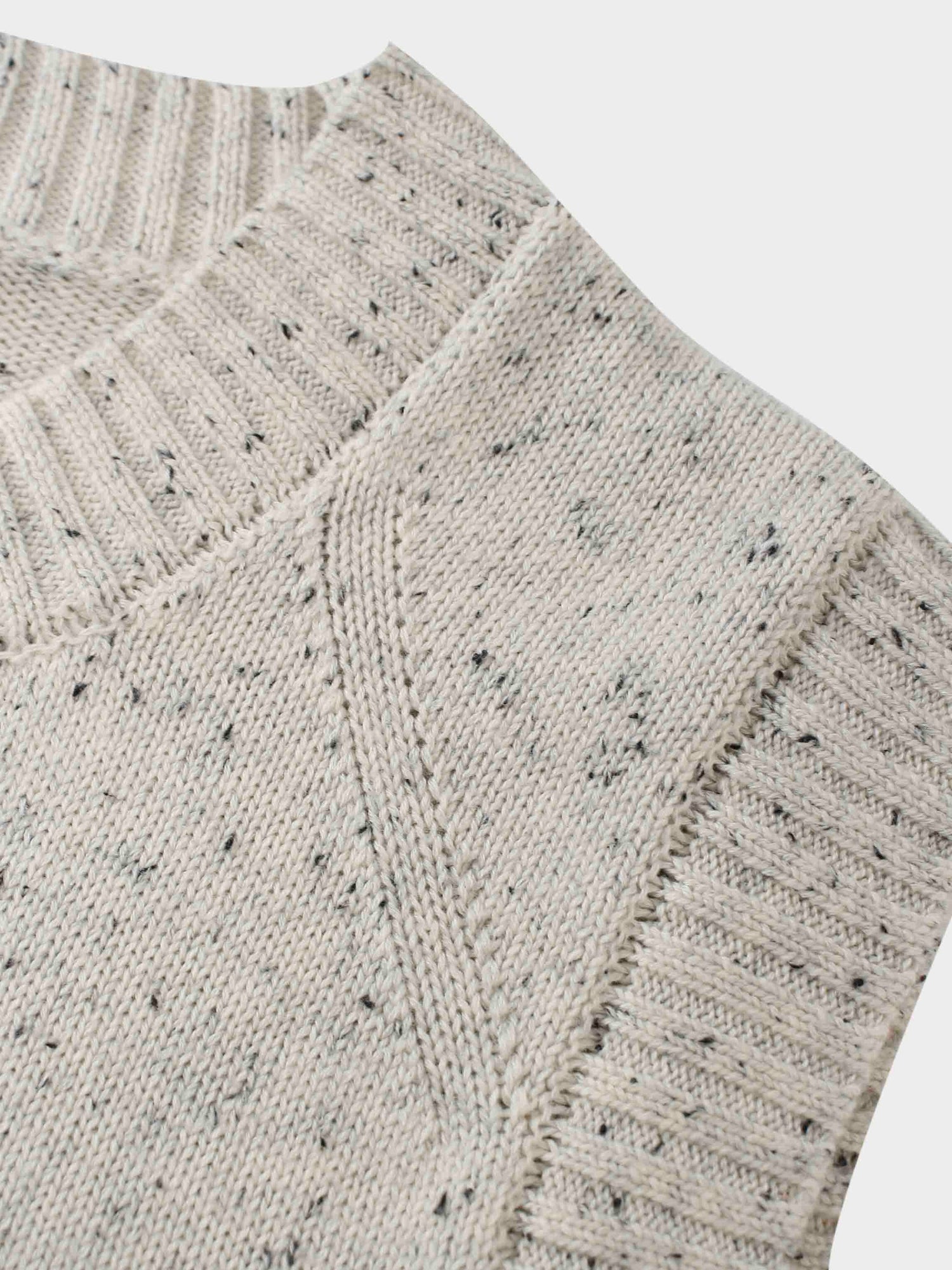 Speckled Crew Neck Vest-Ivory