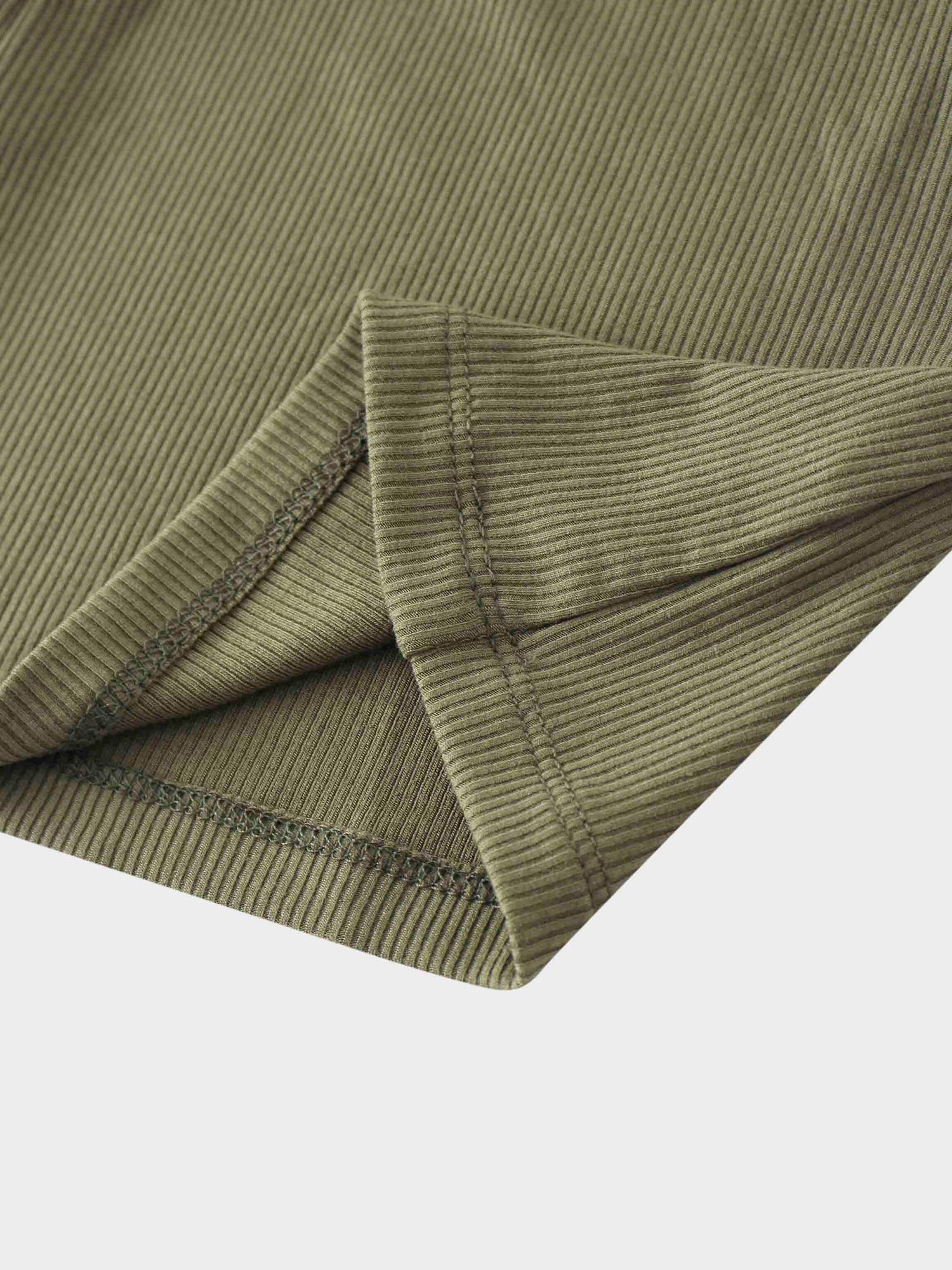 Panel Ribbed Skirt-Olive