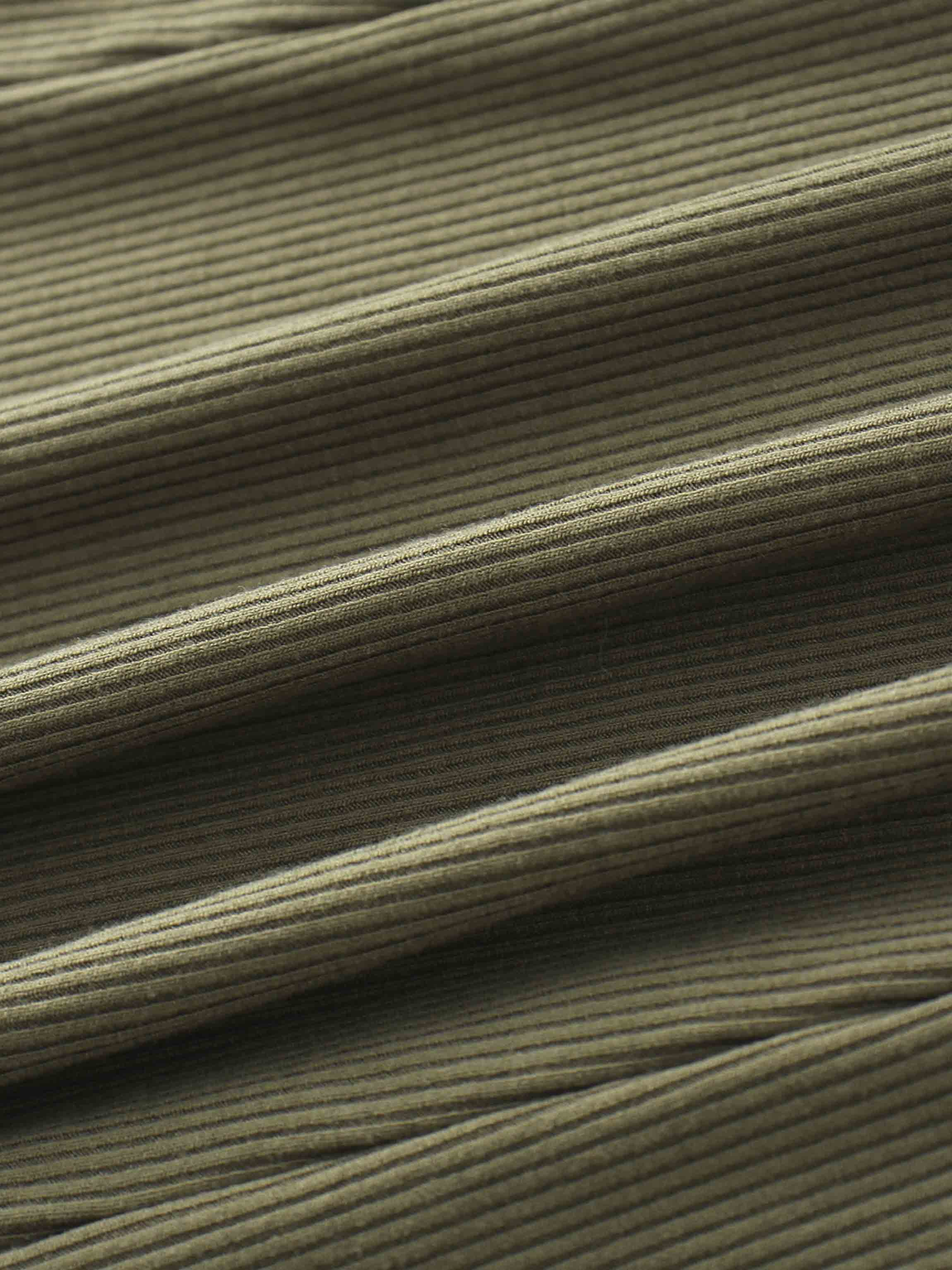 Panel Ribbed Skirt-Olive
