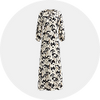 Cream and black women dress
