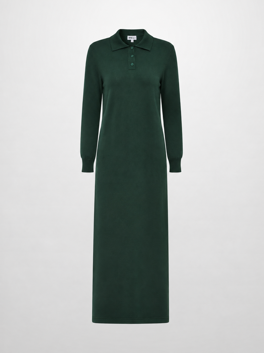 Knit Maxi Polo Dress - Green