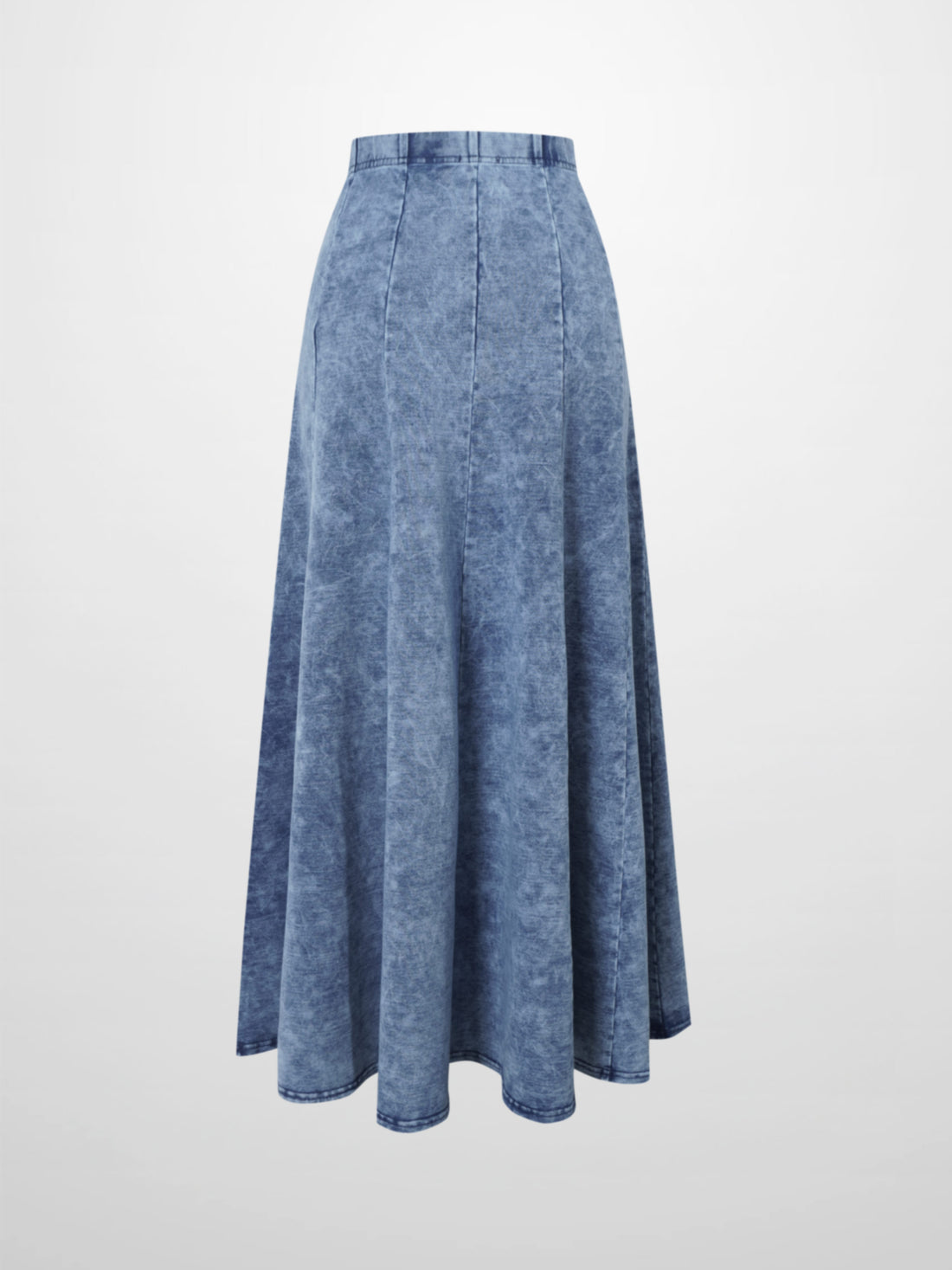 Paneled Flare Skirt 35&quot;-Light Blue Wash
