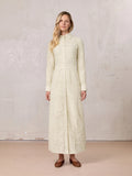 Lace Cutout Shirtdress-Cream