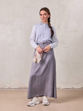 Lightweight A-Line Skirt-Grey
