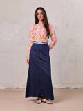 Lightweight A-Line Skirt-Navy