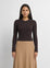 LIGHTWEIGHTRIBBED CARDIGAN BROWN 518