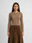 LIGHTWEIGHTRIBBED CARDIGAN CAMEL 1086