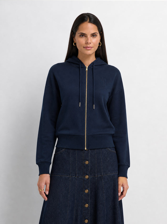 Lightweight Zip Up Hoodie - Navy