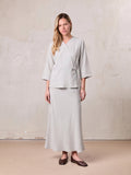 Linen Slip Skirt-Grey