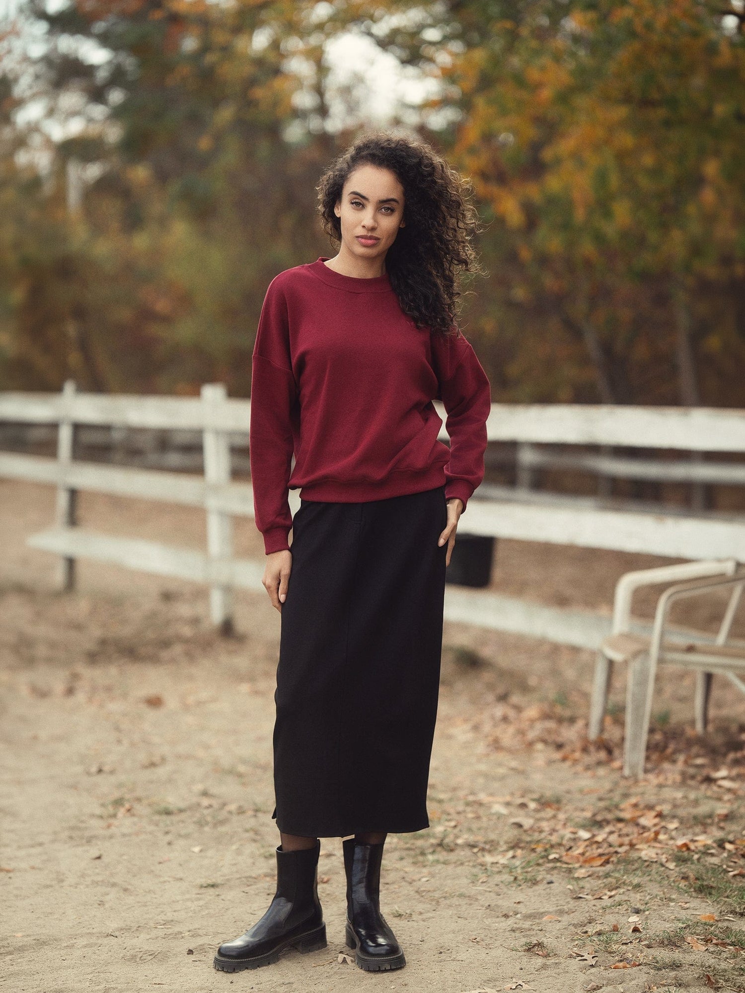 Logo Sweatshirt-Burgundy