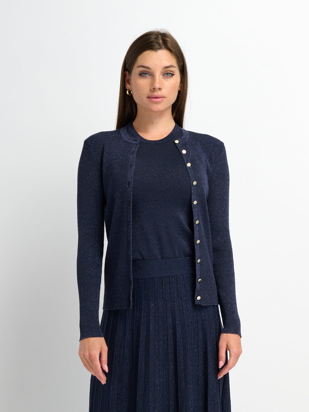 Lurex Cardigan - Blue
