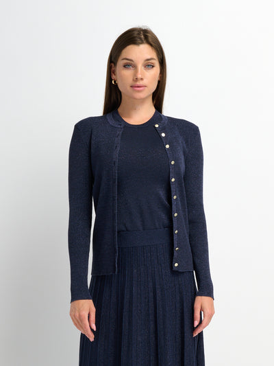 Lurex Cardigan - Blue