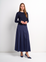 LUXSATIN PLEATED SKIRT NAVY AS SAMPLED