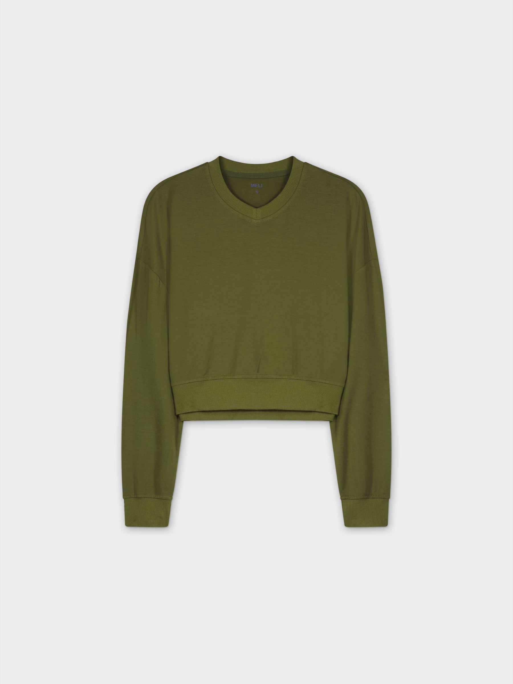 CROPPED TEE-OLIVE