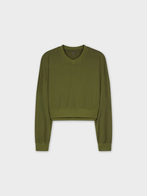 CROPPED TEE-OLIVE