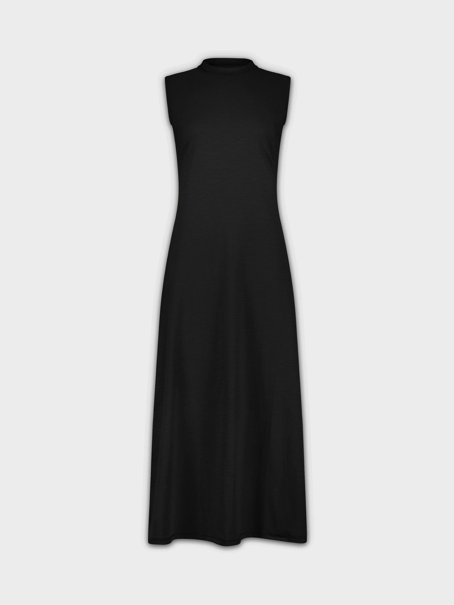 VESTIDO MAXI SIN MANGAS-NEGRO