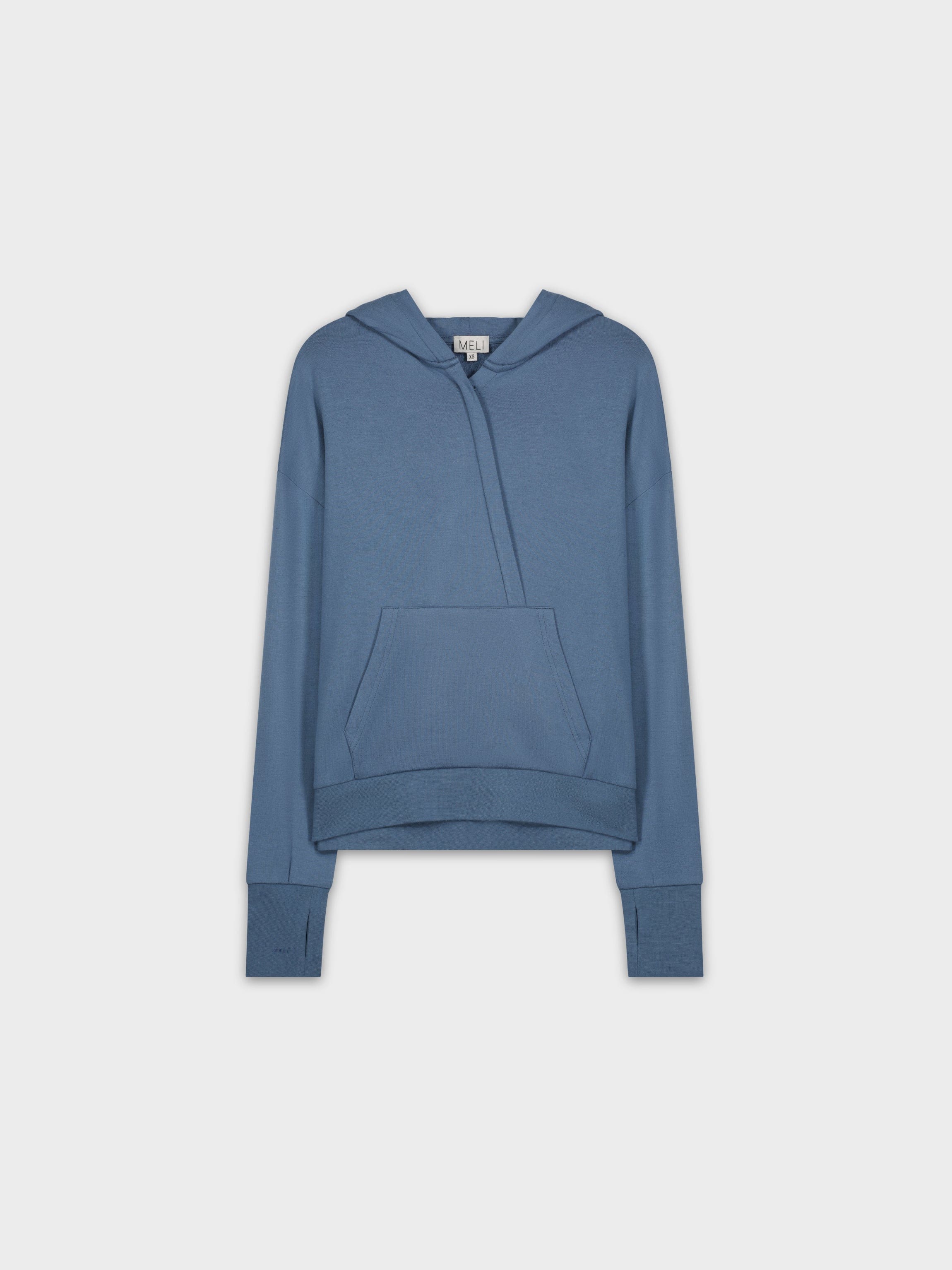 CROSSOVER HOODIE-DENIM BLUE