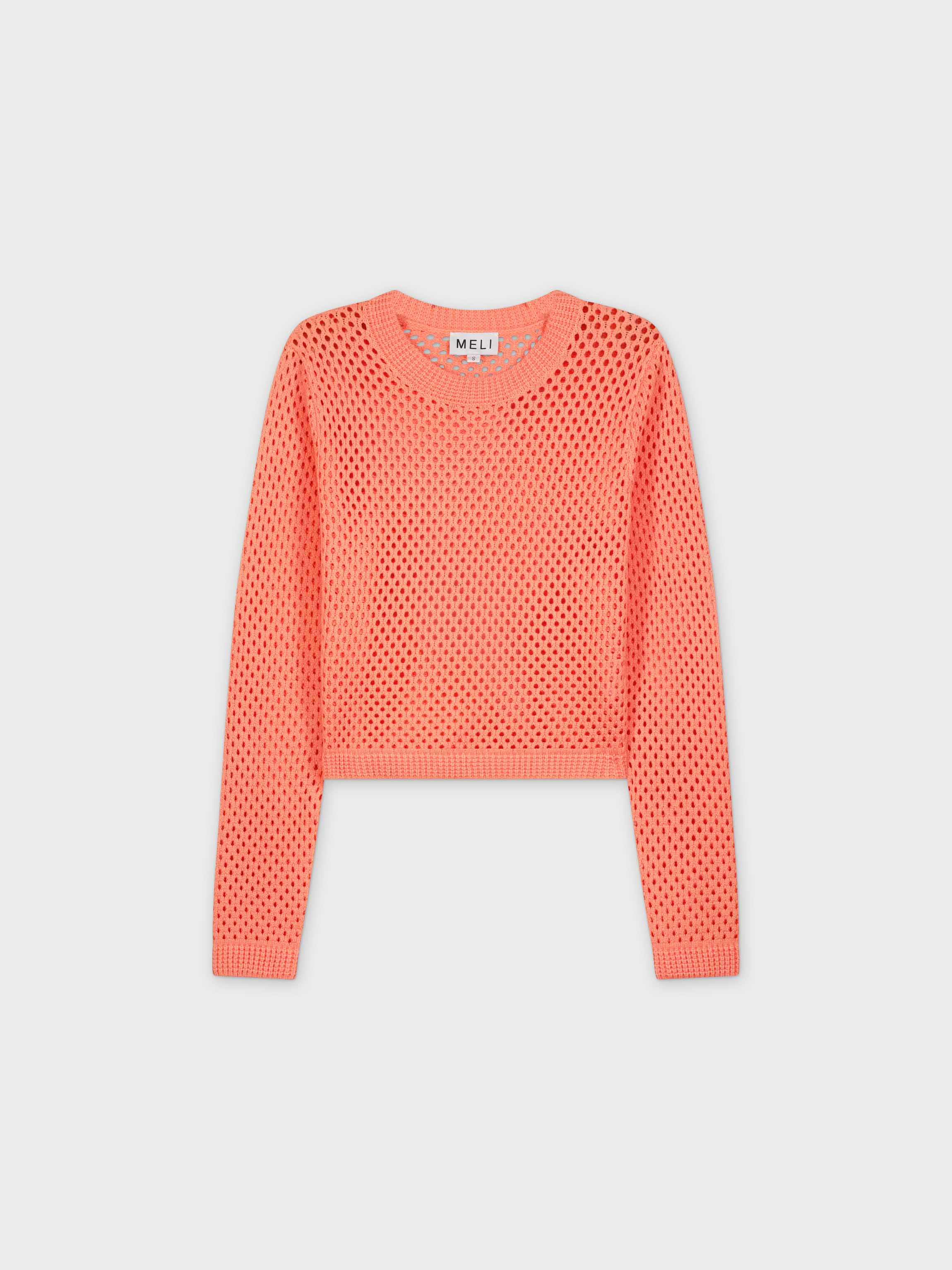 CROCHET SWEATER-SALMON