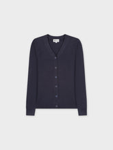 WAFFLE CLASSIC CARDIGAN-NAVY
