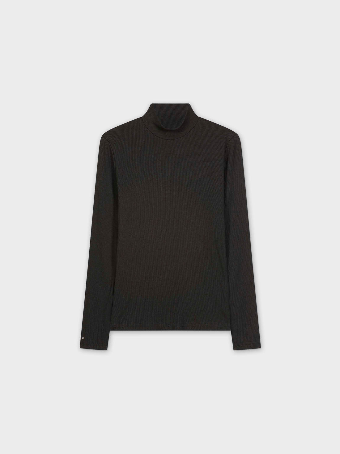 HEATHERED TURTLENECK-BLACK