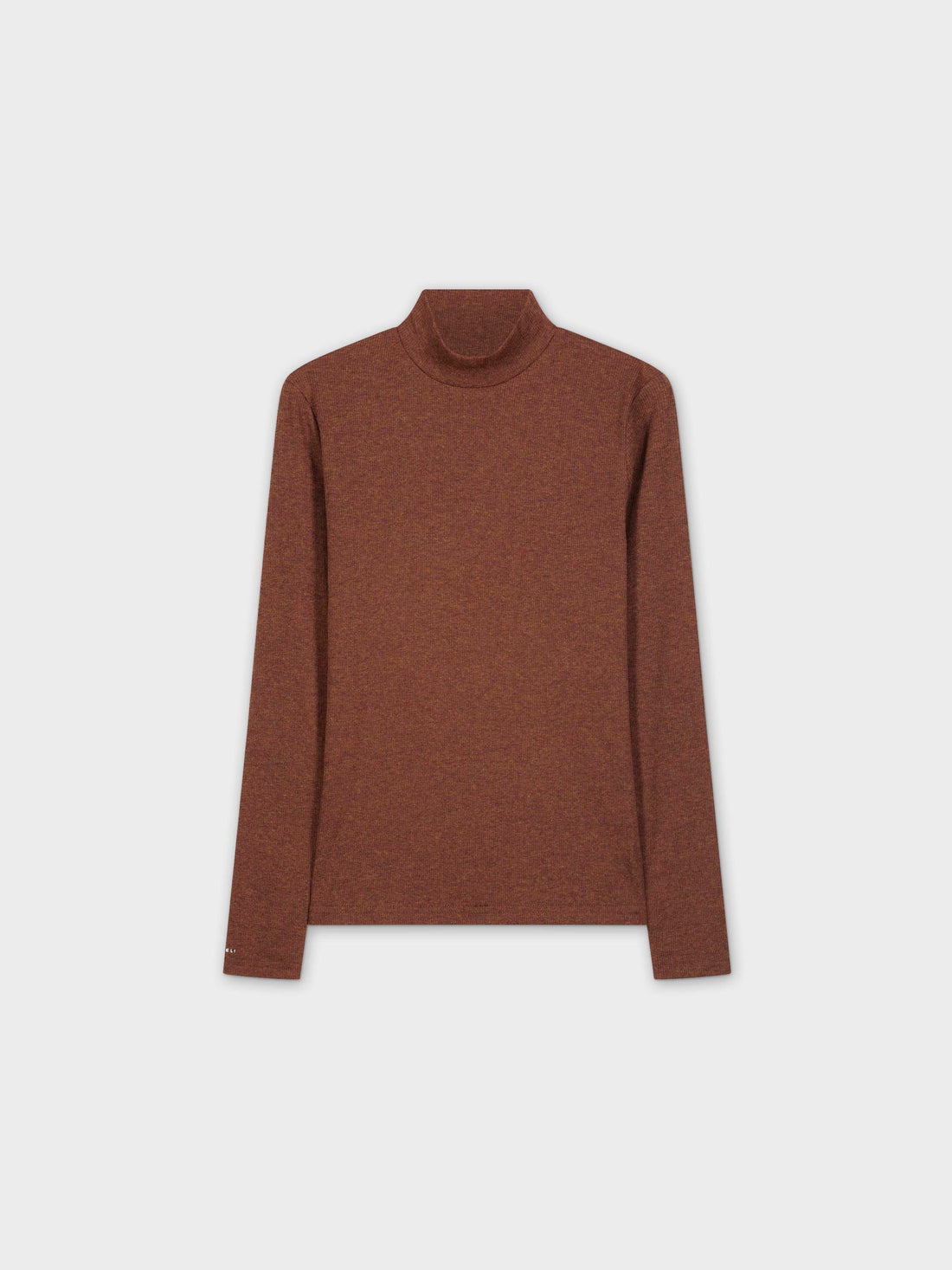 HEATHERED TURTLENECK-BROWN