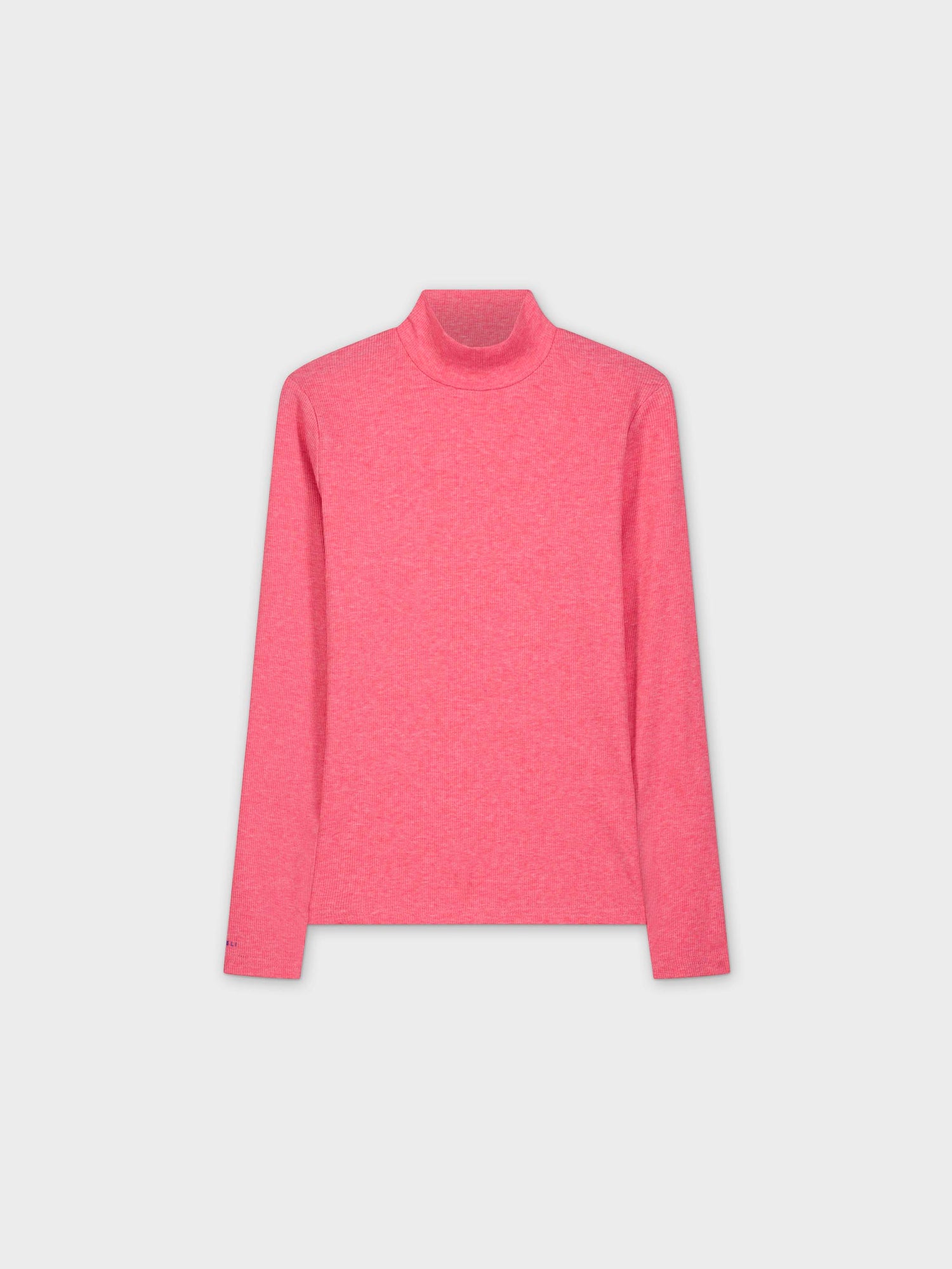 HEATHERED TURTLENECK-HOT PINK