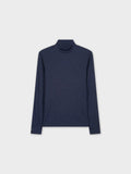 HEATHERED TURTLENECK-NAVY